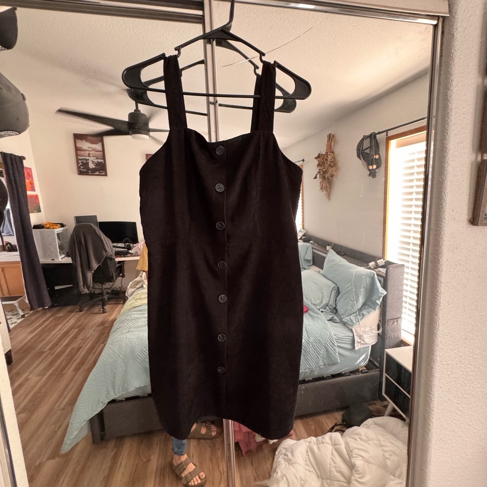 Elegant Black Button-Down Dress